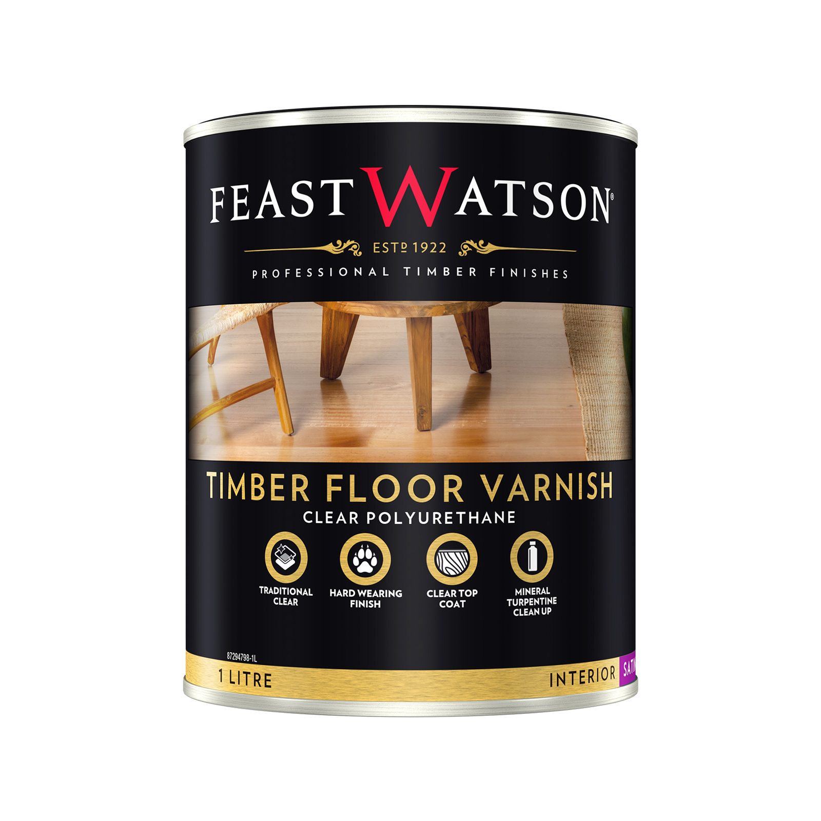 Feast Watson 1L Satin Timber Floor Varnish - Bunnings Australia