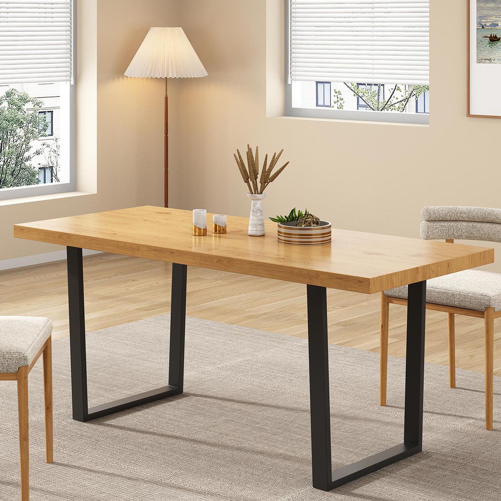 Dining Table with SkiLeg 170cm Natural Bunnings Australia