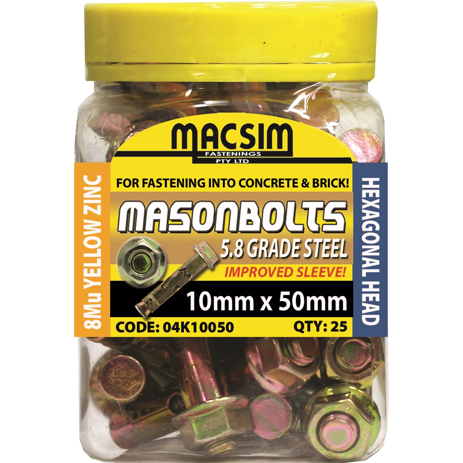 Macsim Fasteners 10 x 50mm Zinc Sleeve Anchor - 25 Pack - Bunnings ...