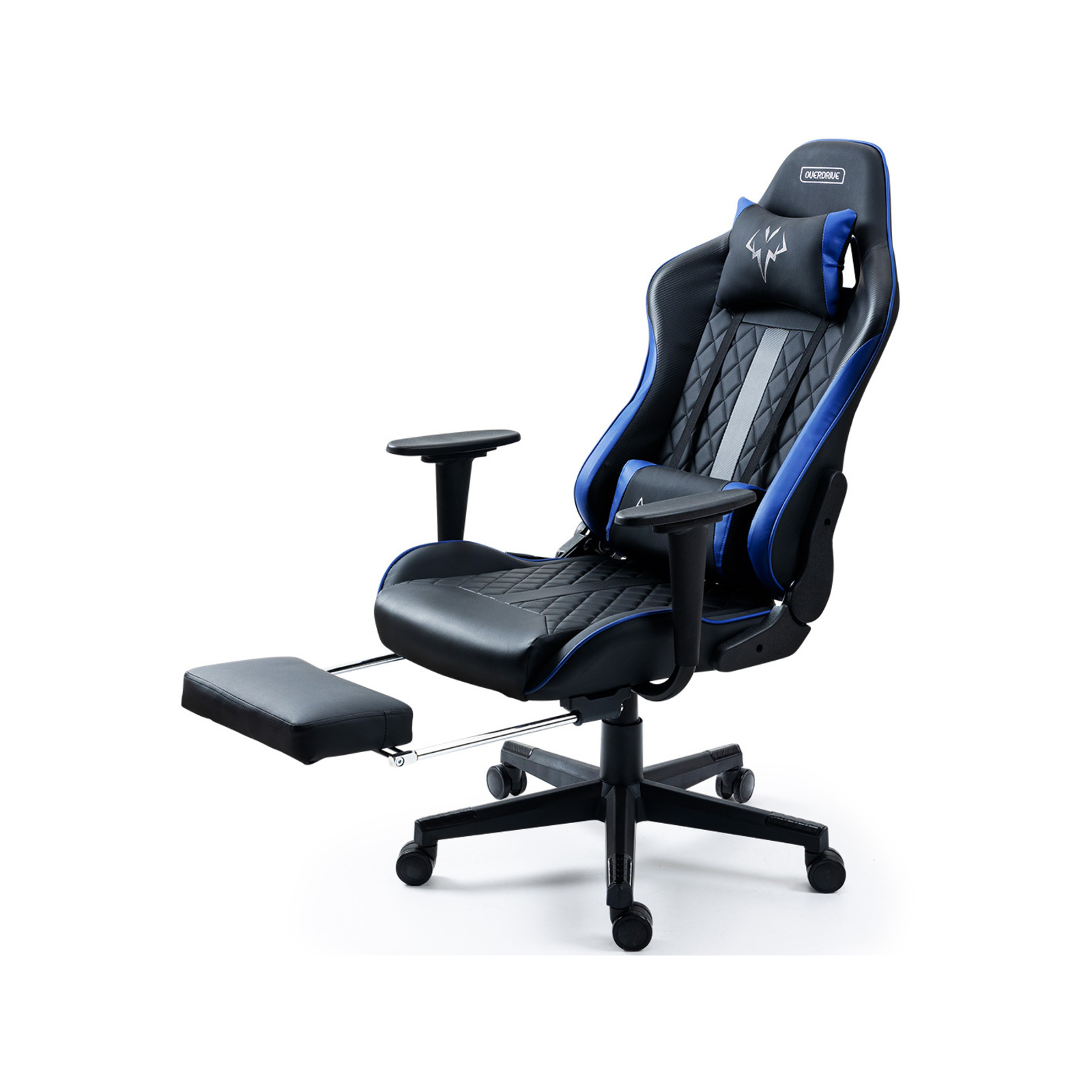 OVERDRIVE Apex Series Reclining Gaming Office Chair w/ Footrest Black
