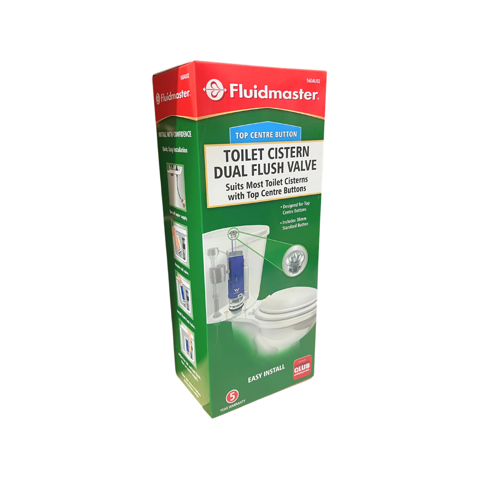 Fluidmaster Dual Flush Toilet Cistern Valve and Button Bunnings New