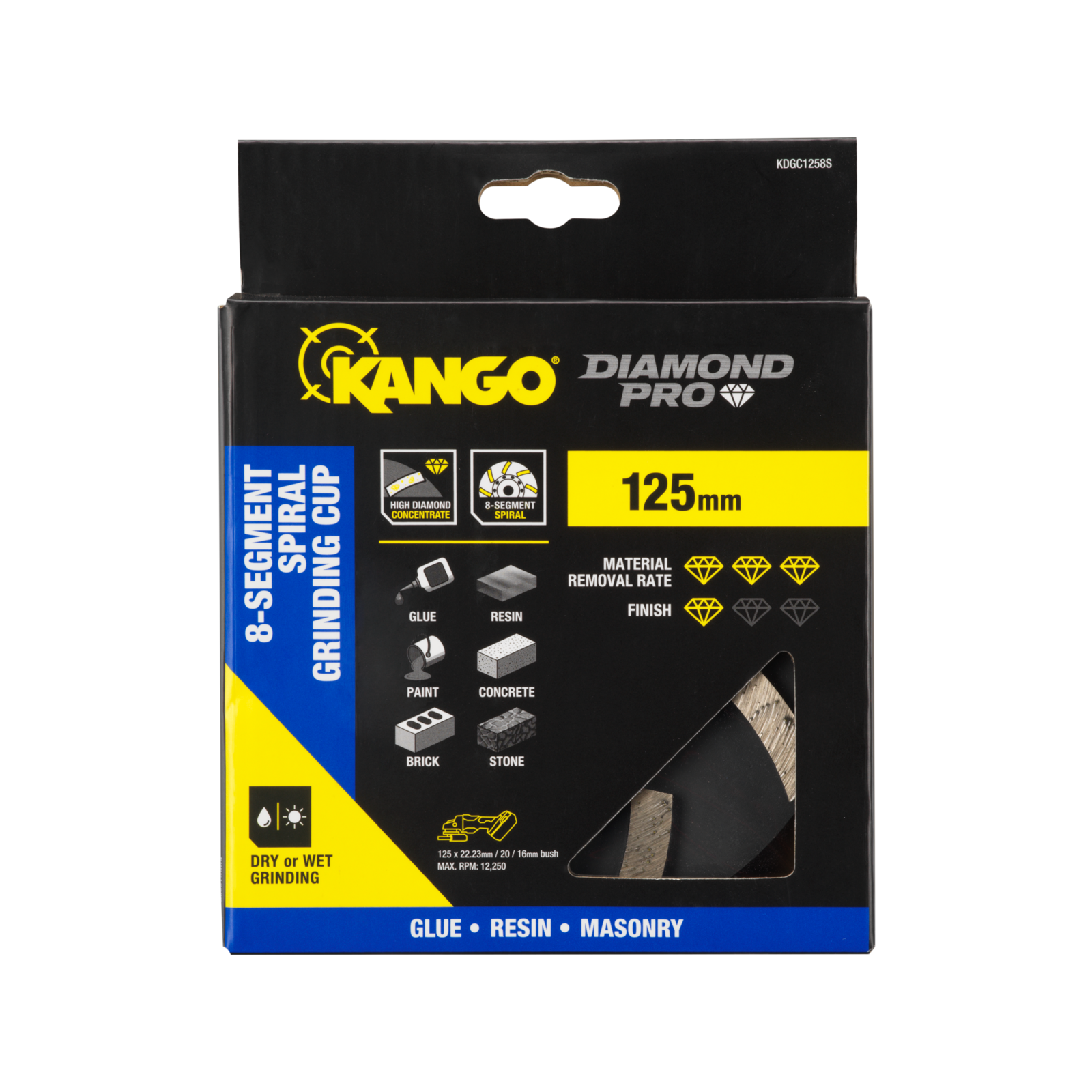 Kango 125mm 8Segment Spiral Diamond Grinding Cup Bunnings Australia