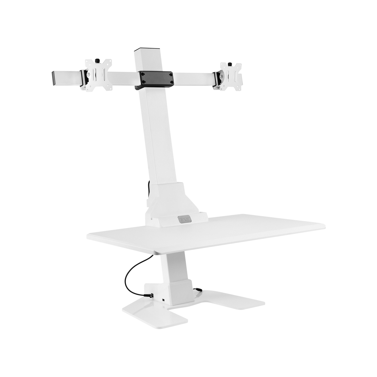 Ergovida EDT10T02 White Dual Monitor Electric Workstation Bunnings