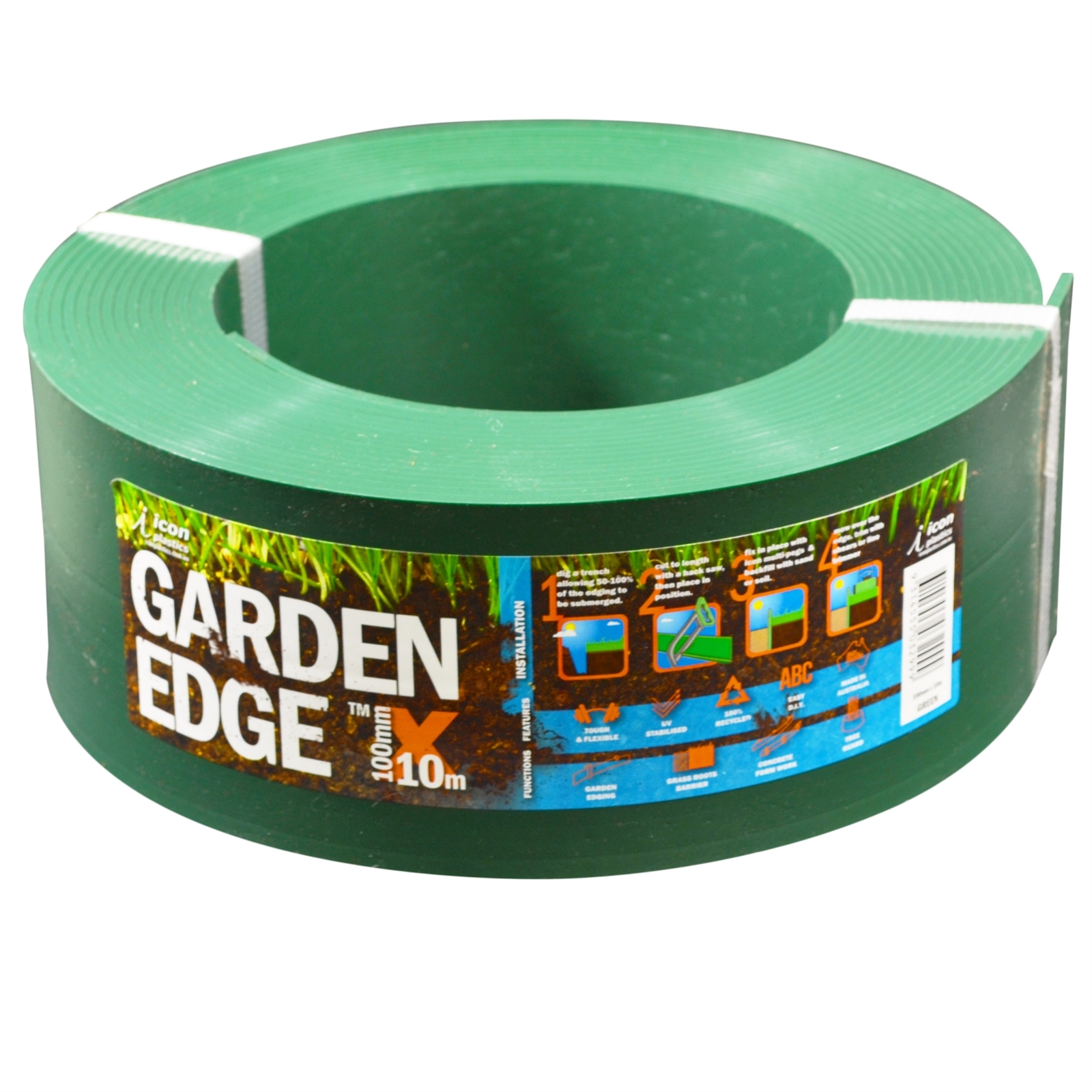 Icon Plastics 100mm x 10m Green Garden Edge - Bunnings Australia