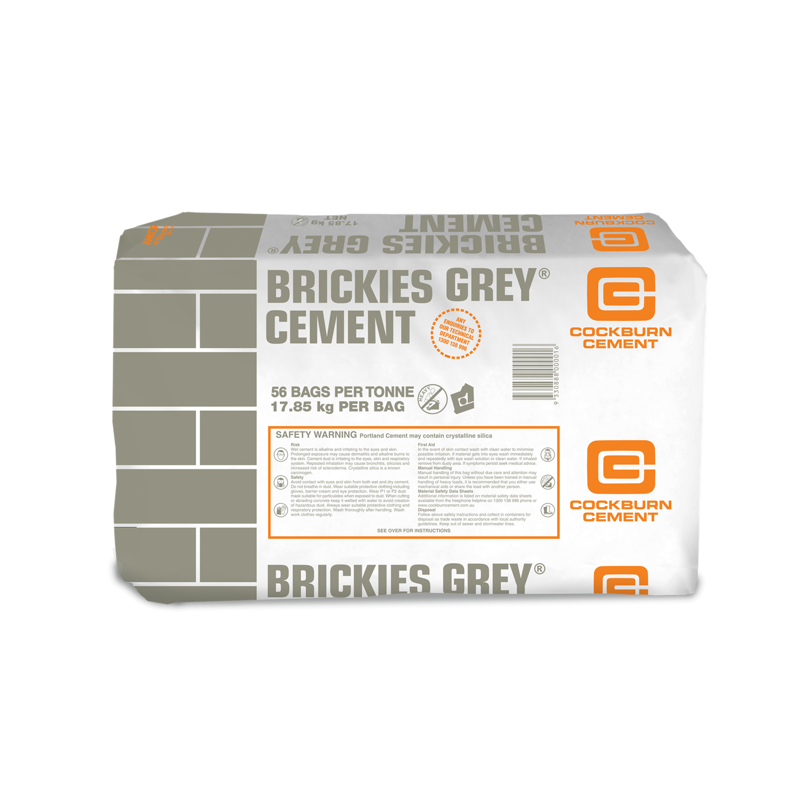 Cockburn 17.85kg Brickies Grey Cement Bunnings Australia