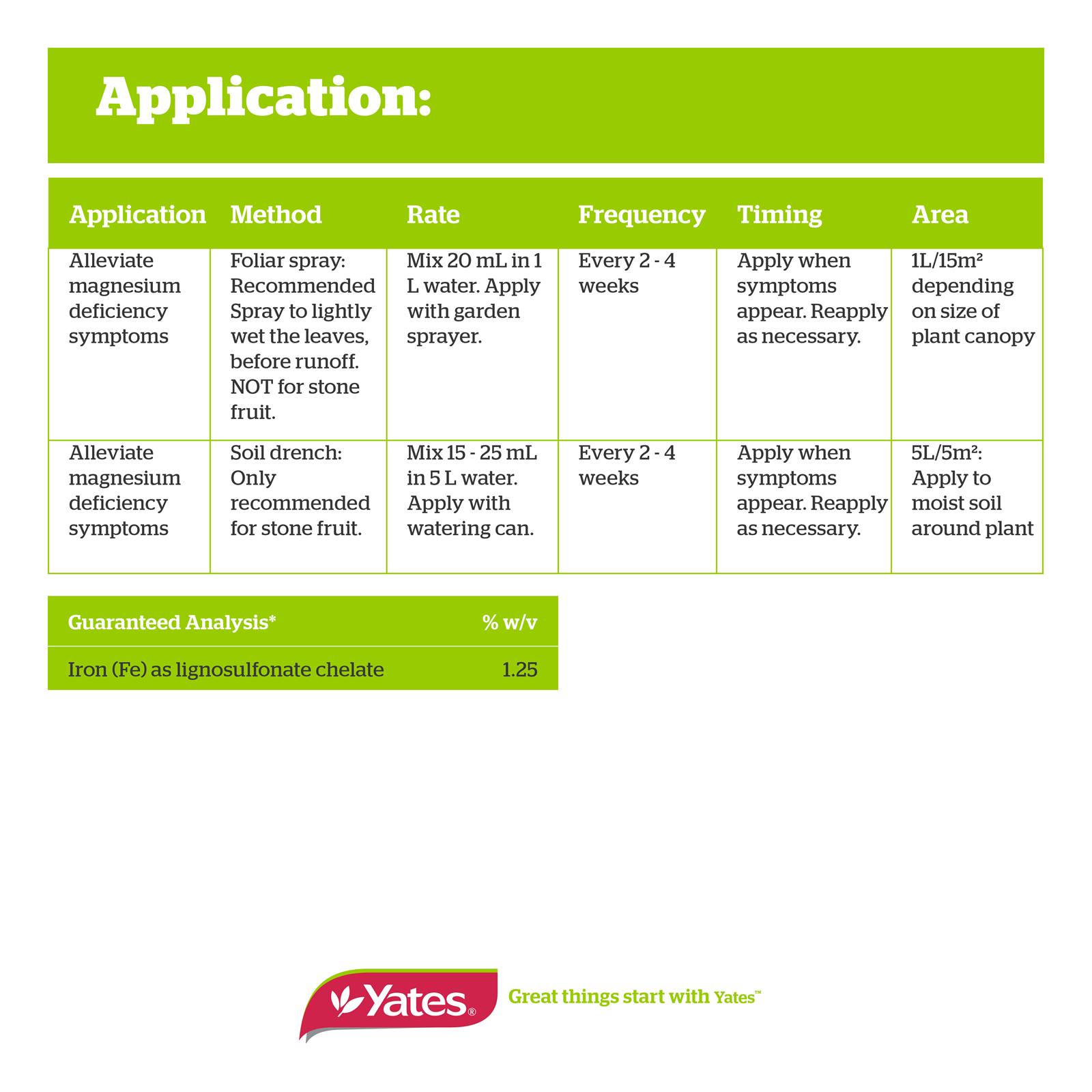 Yates 500mL Leaf Greener Magnesium Chelate Bunnings Australia