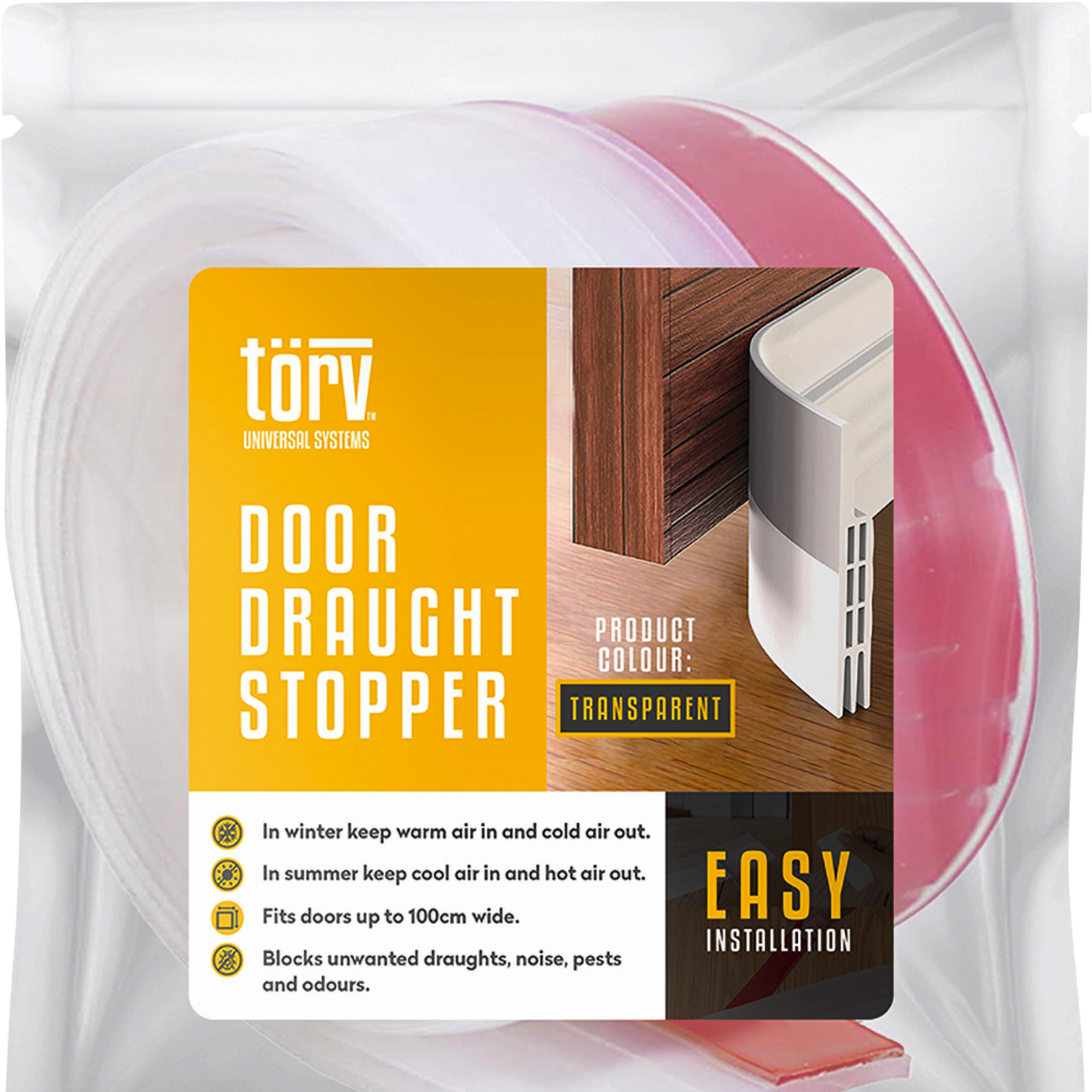 Torv 100cm Clear Door Draught Stopper Bunnings Australia