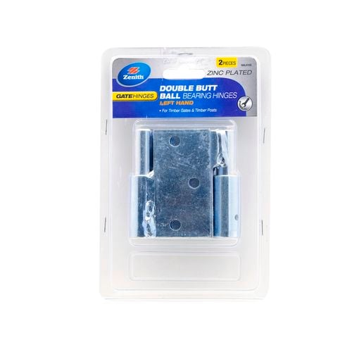 Zenith Zinc Plated Double Butt Ball Bearing Hinges LH 2 Pack
