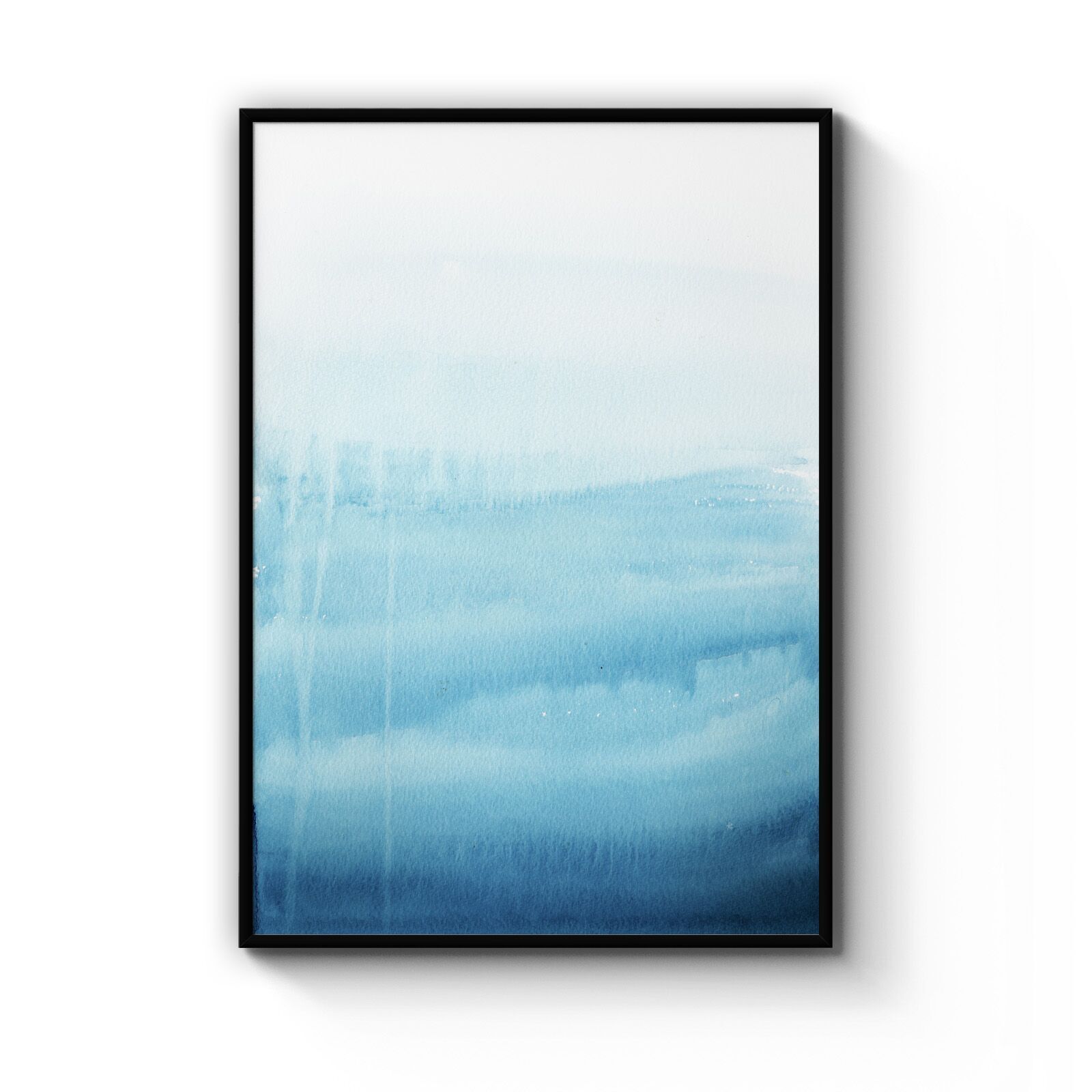 Minimal Blue Painting Abstract Modern Wall Art - Bunnings Australia