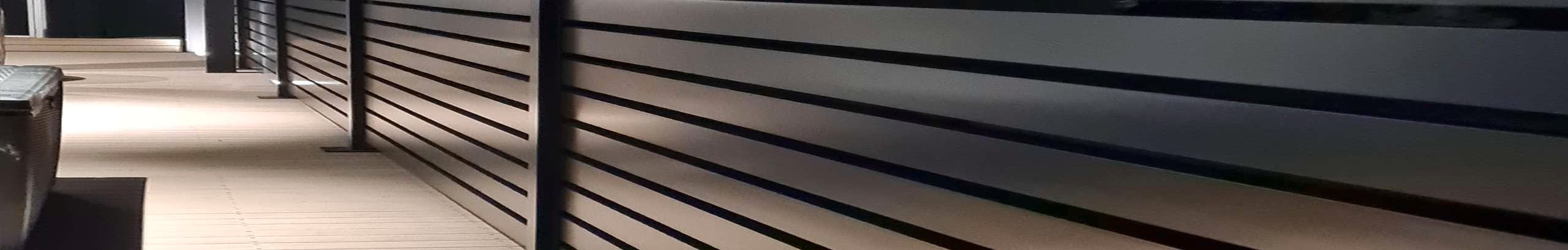 Close up of panels on a fence.