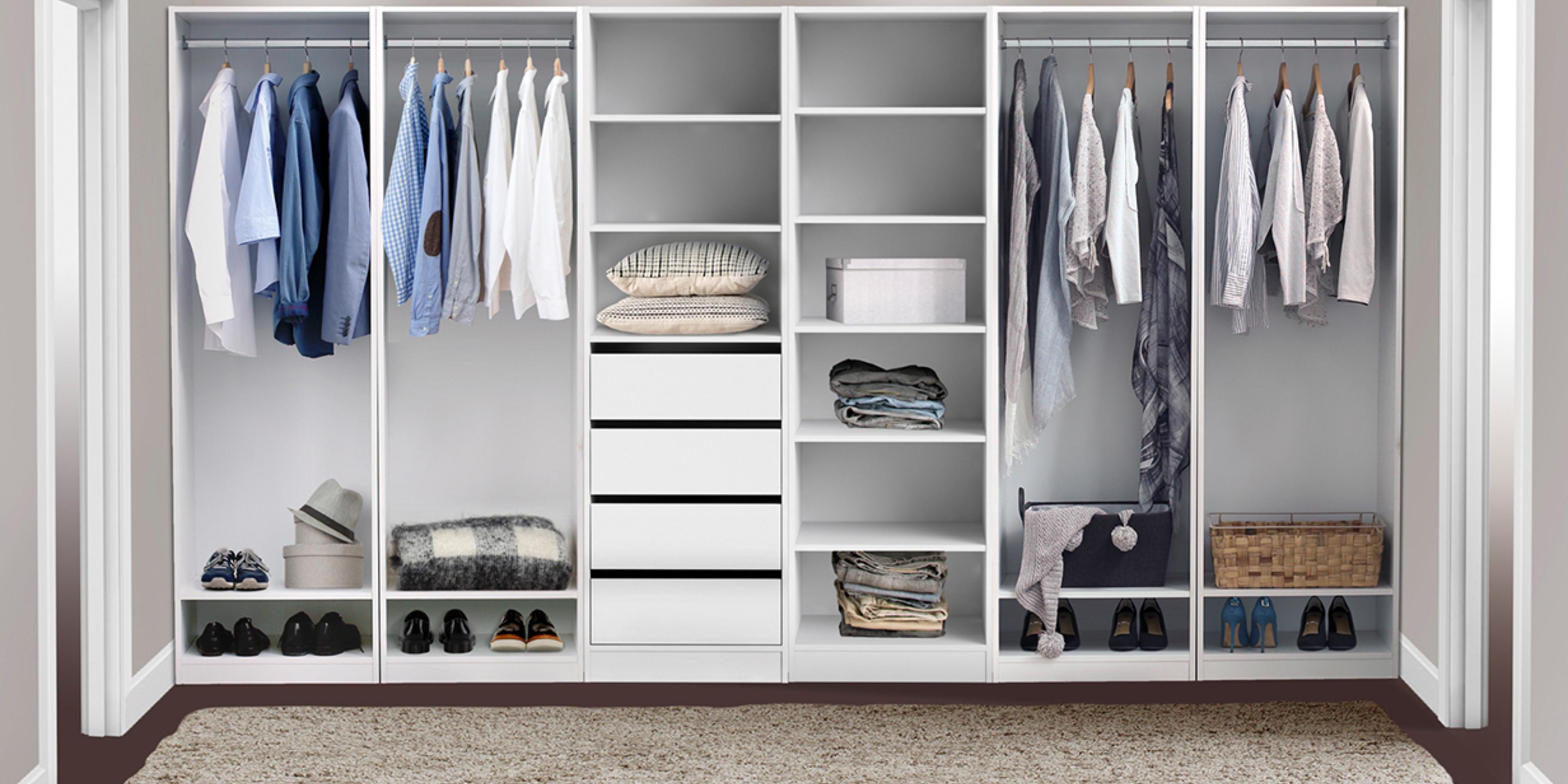 Internet's Best Hanging Closet Organizer with Drawers - 6 Shelf - Grey 