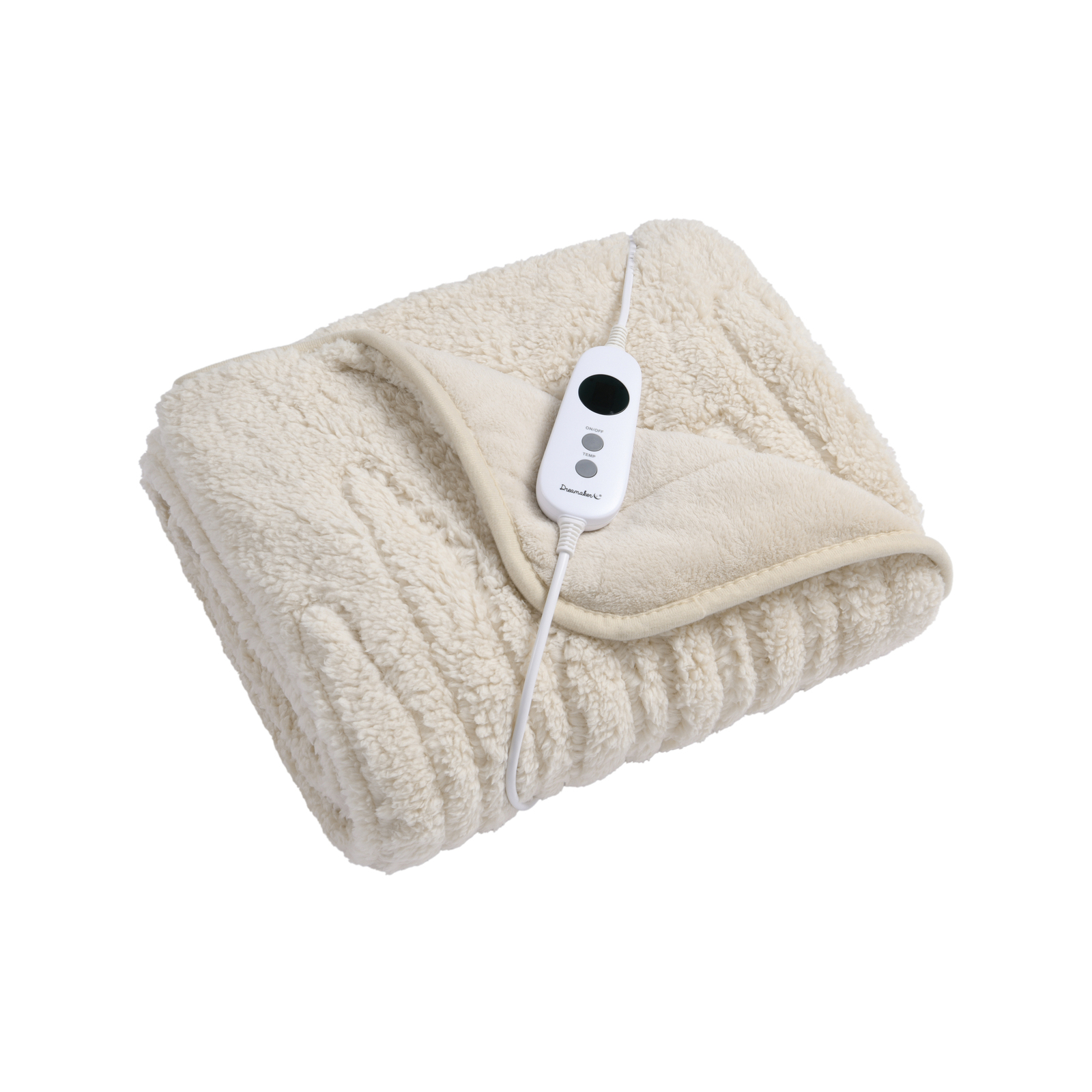 Dreamaker Reversible Sherpa u0026 Coral Fleece Heated Throw Size 160x120cm  Cream - Bunnings Australia