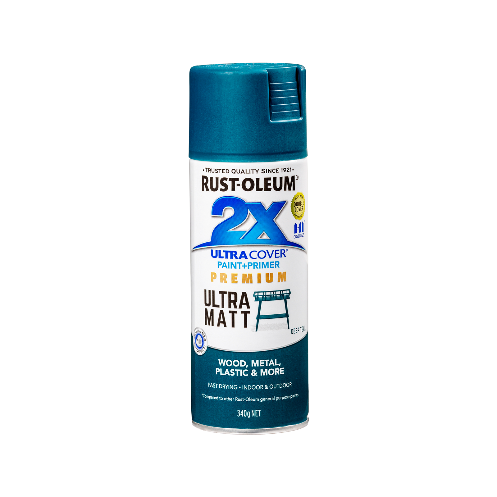 RustOleum 340g Deep Teal Matt 2X Ultra Cover Paint+Prime Spray Paint Bunnings Australia