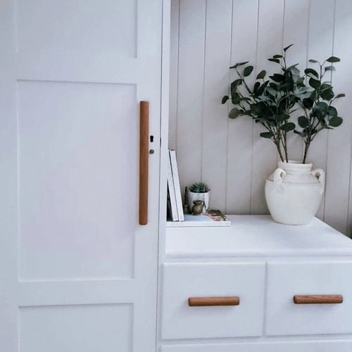 So easy
  to transform this secondhand wardrobe with Chalked Ultra Matt Paint Linen
  White.
