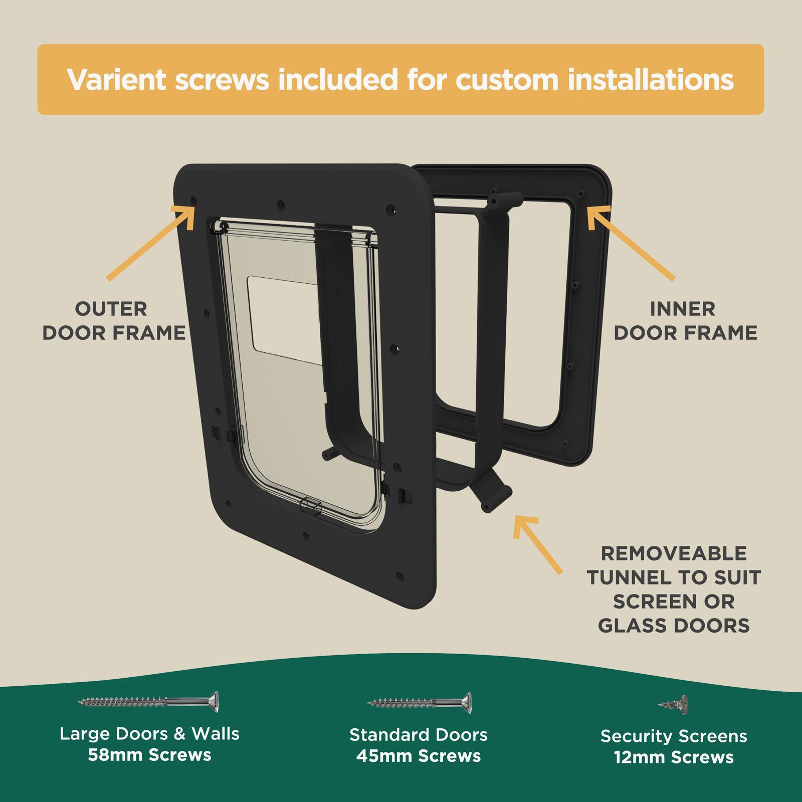 Hakuna Pets Medium Black Super Tough Pet Door Bunnings Australia