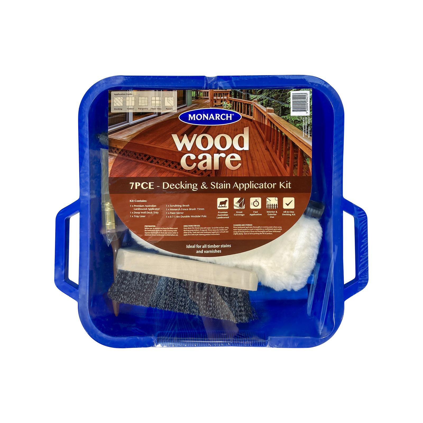 Monarch Woodcare Decking & Stain Applicator Kit 7 Piece Bunnings