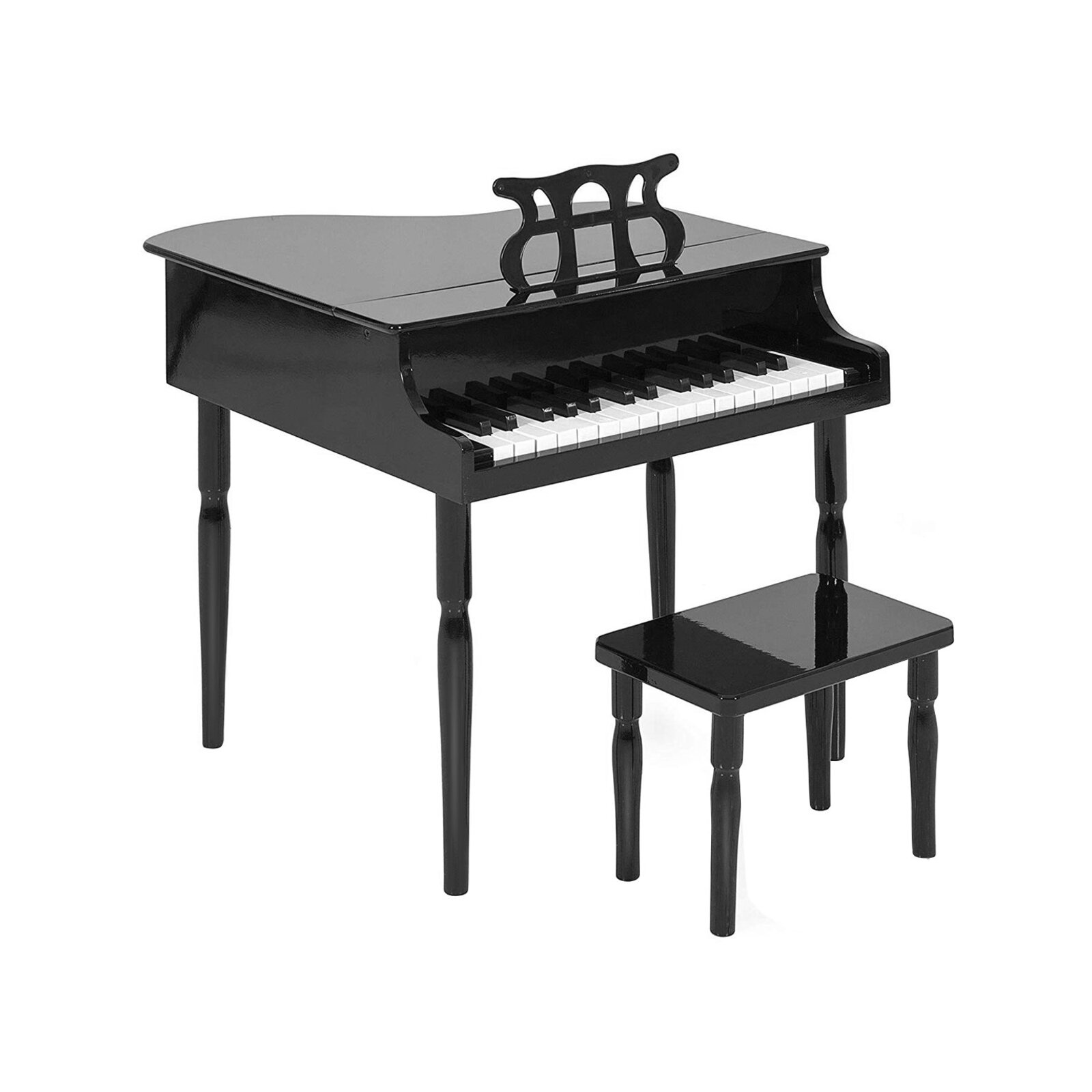 Costway 30Key Kids Classic Grand Piano Wood w/Stand Black Bunnings