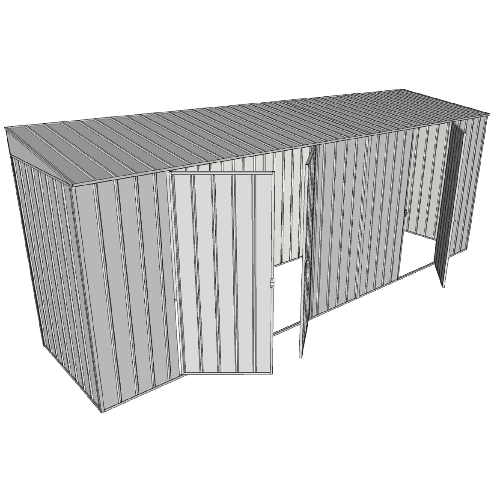 Build-A-Shed 1.2 x 5.2 x 2.0m Skillion Double with Single Hinged Side ...