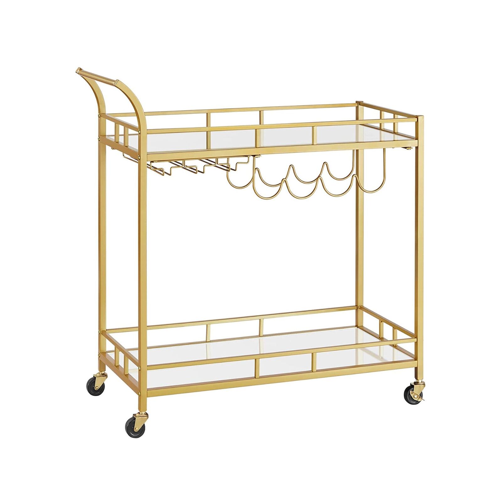 VASAGLE Bar Wine Serving Cart Gold - Bunnings Australia