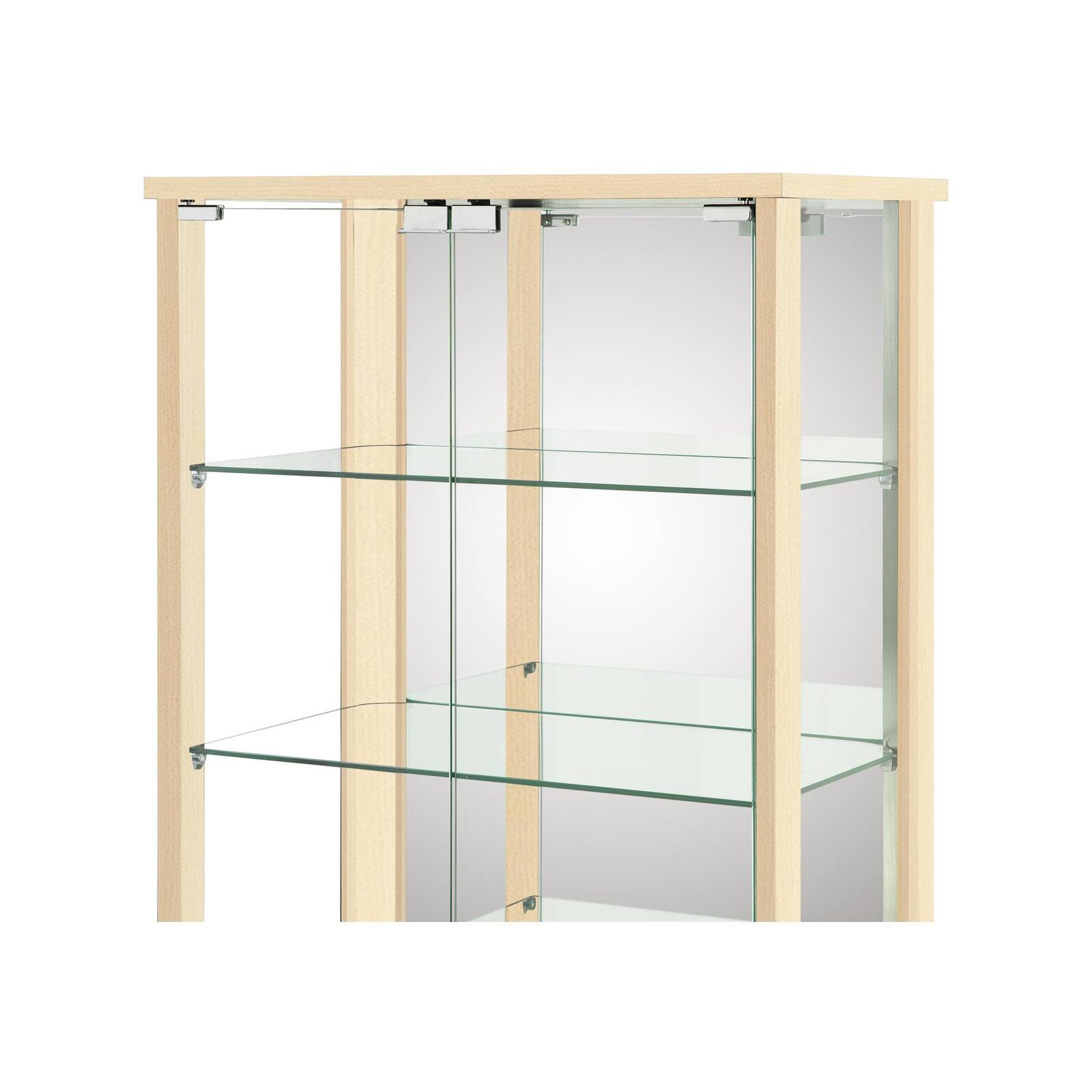 Kodu East Glass Display 4 Tier Cabinet Trophy Display Storage Shelf 2 Door  beech