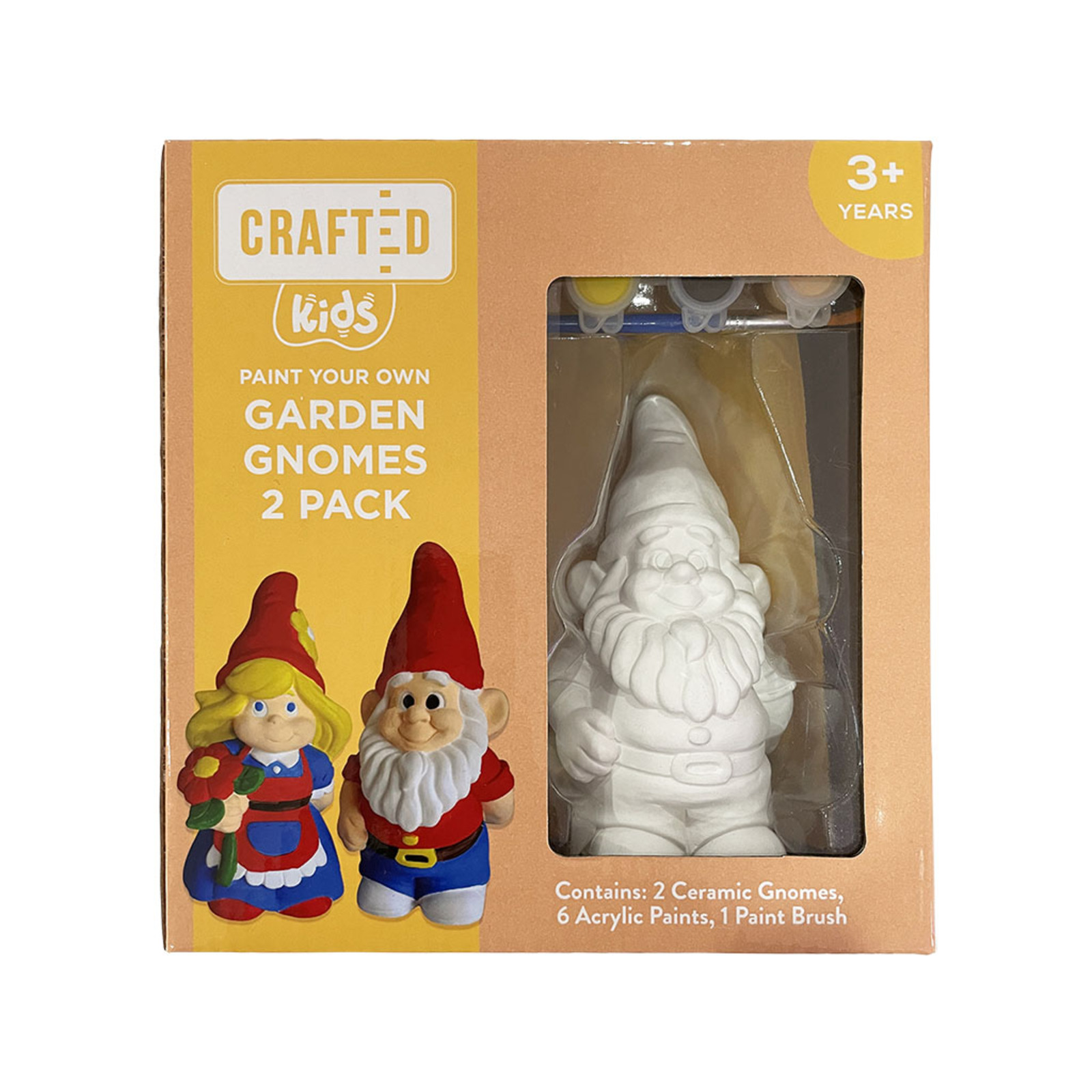 Crafted Paint Your Own Garden Gnome 2 Pack Bunnings Australia