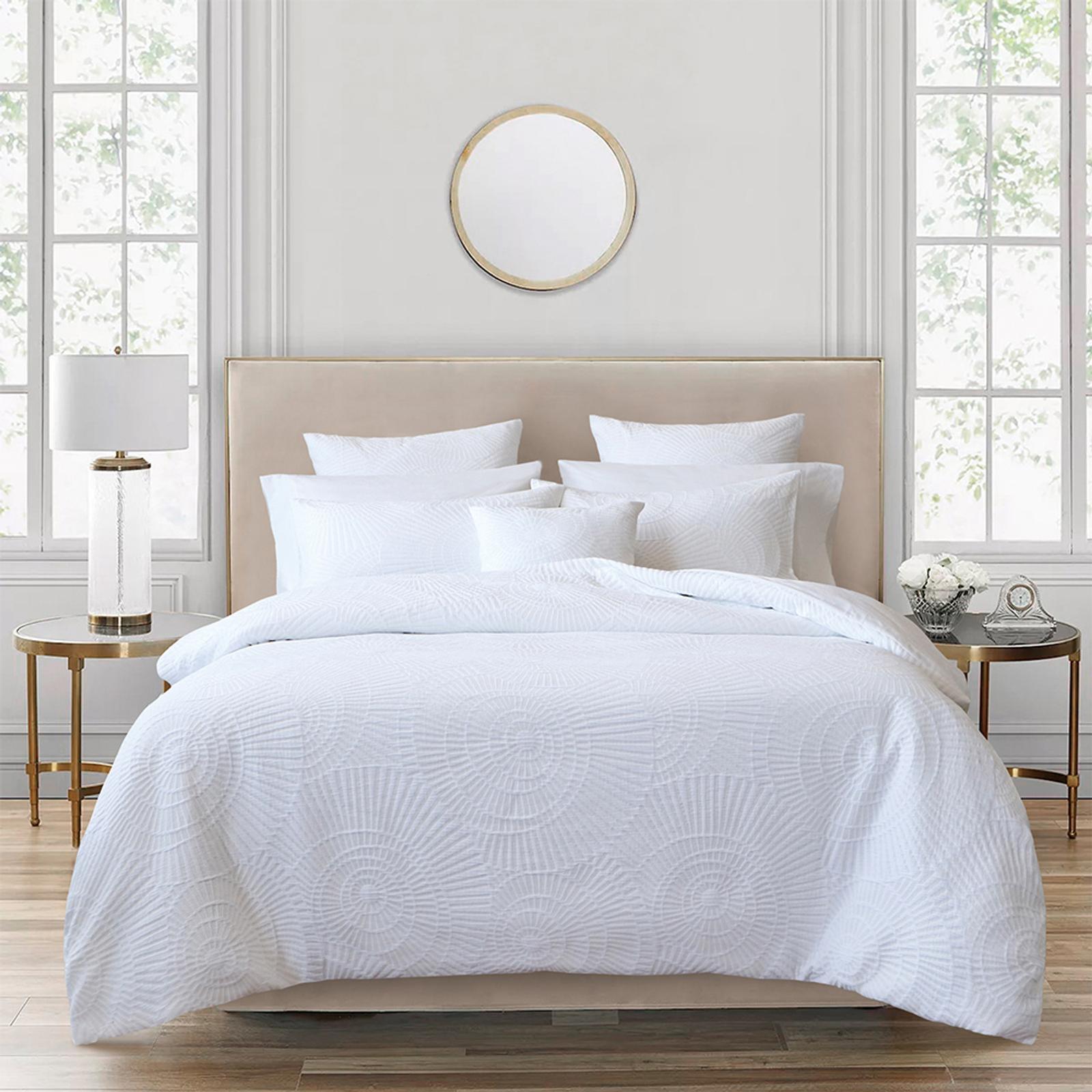 Byron Quilt Cover Percale Cotton White Super King Bed Bunnings