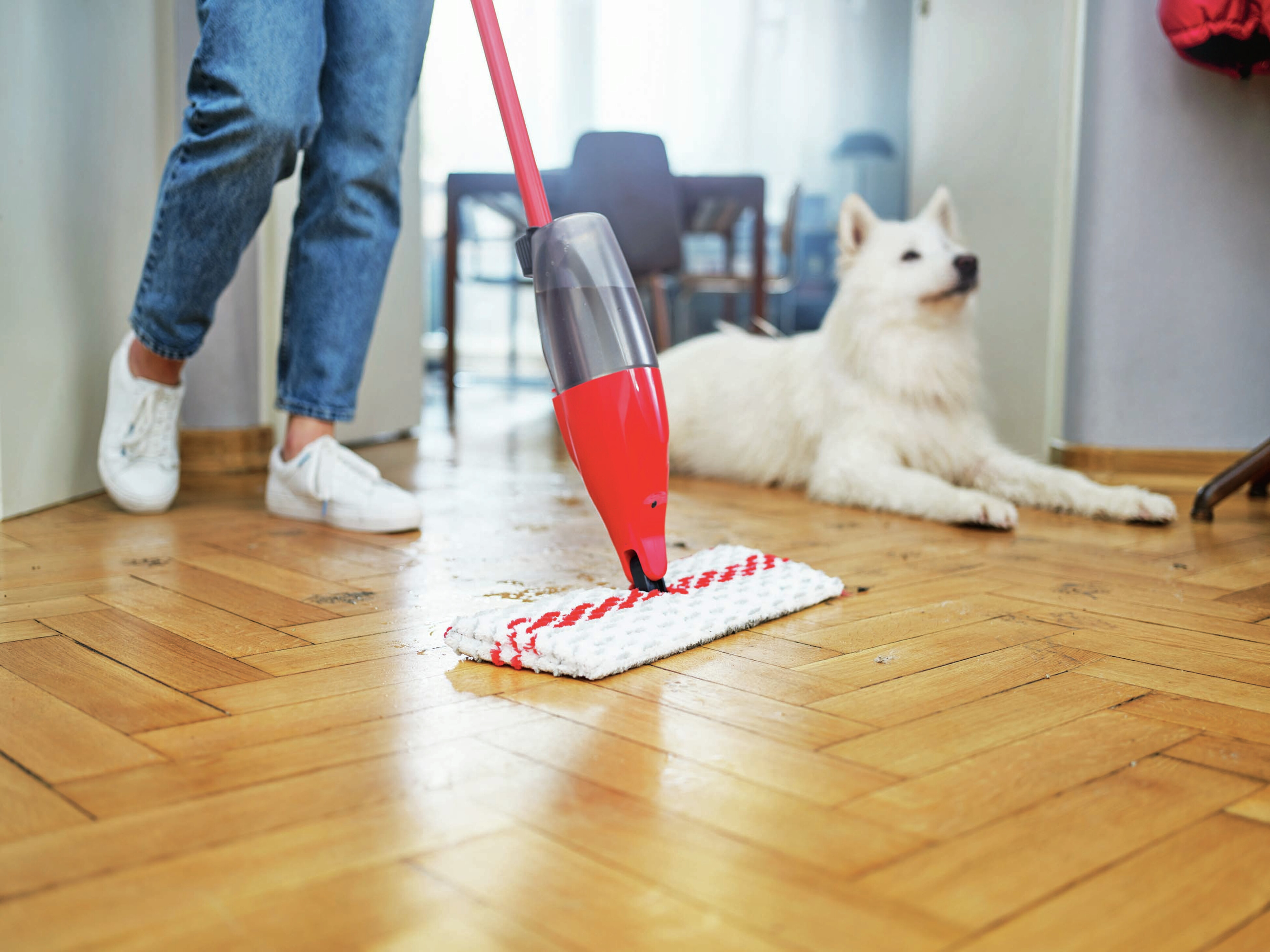  Vileda Turbo EasyWring & Clean Floor Mop Complete Set, Mop and  Bucket with Power Spinner, Blue : Health & Household