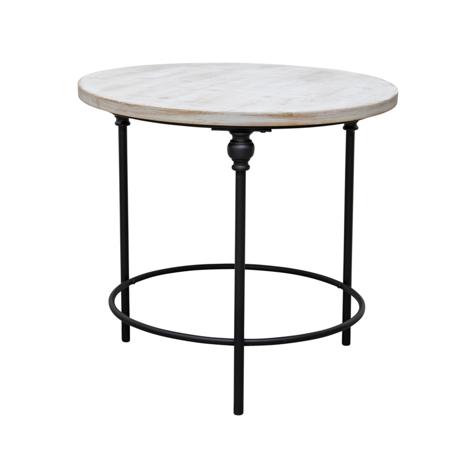 Willow & Silk French Round Side Table - Whitewash/Black - Bunnings ...