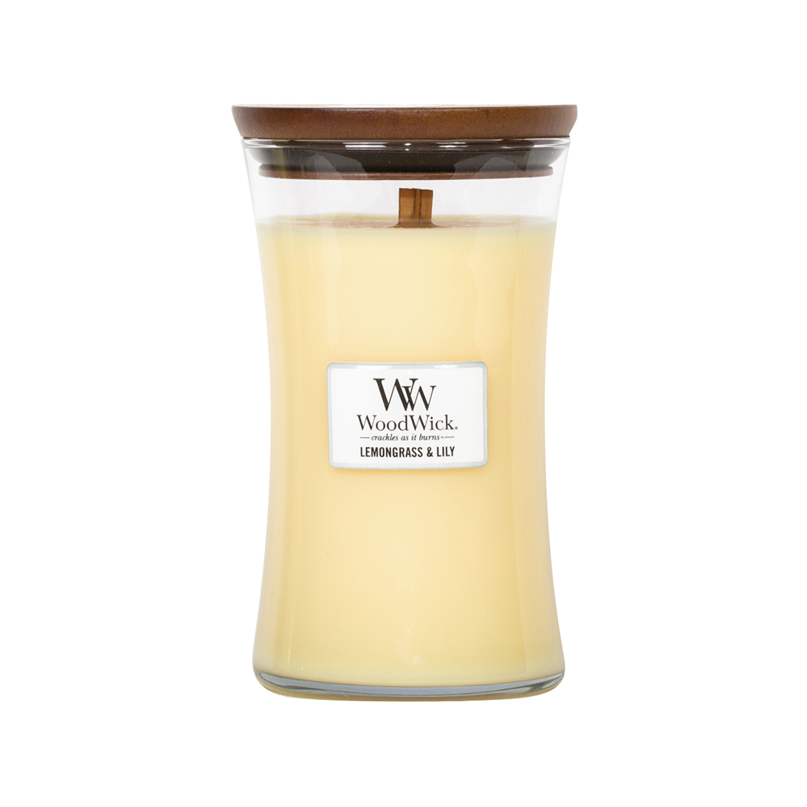 WoodWick Lemongrass & Lily Scented Crafted Candle Glass Jar Soy Wax