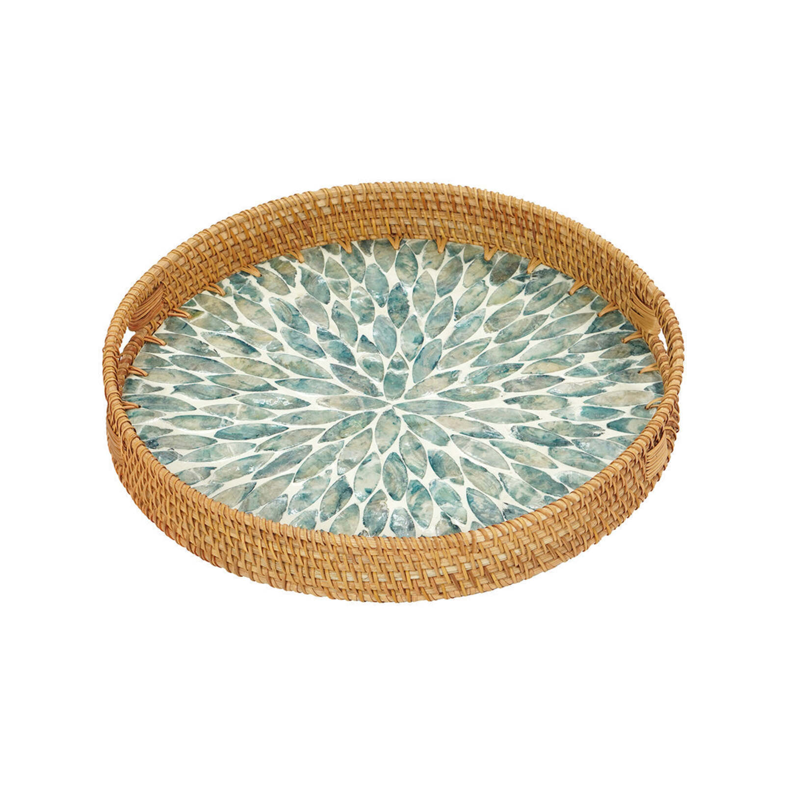 Mother Of Pearl Petal Rattan Tray - Bunnings Australia