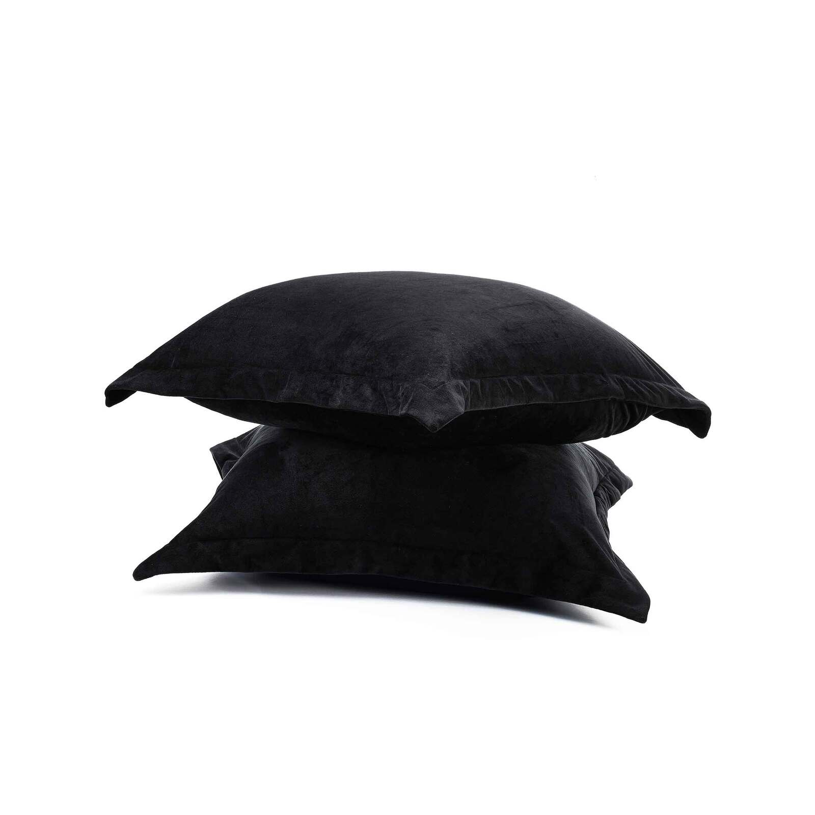 Fur Velvet European Pillowcase Set Black Bunnings Australia