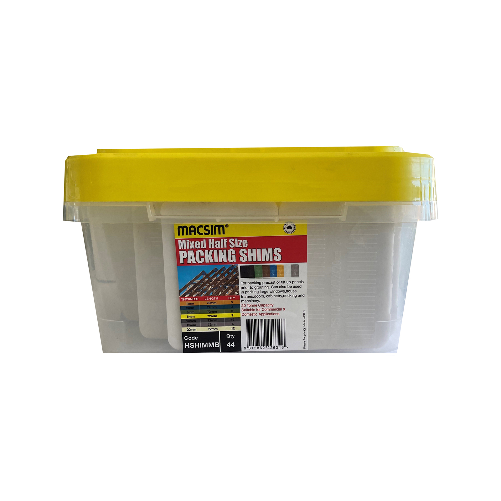 Macsim 72mm Mixed Half Size Packing Shims 44 Pack Bunnings New Zealand
