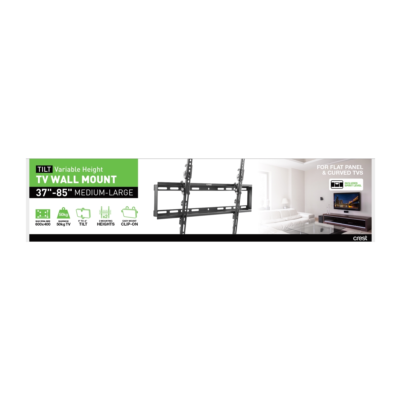 Crest Large Tilt TV Bracket / Wall Mount With Variable Height ...