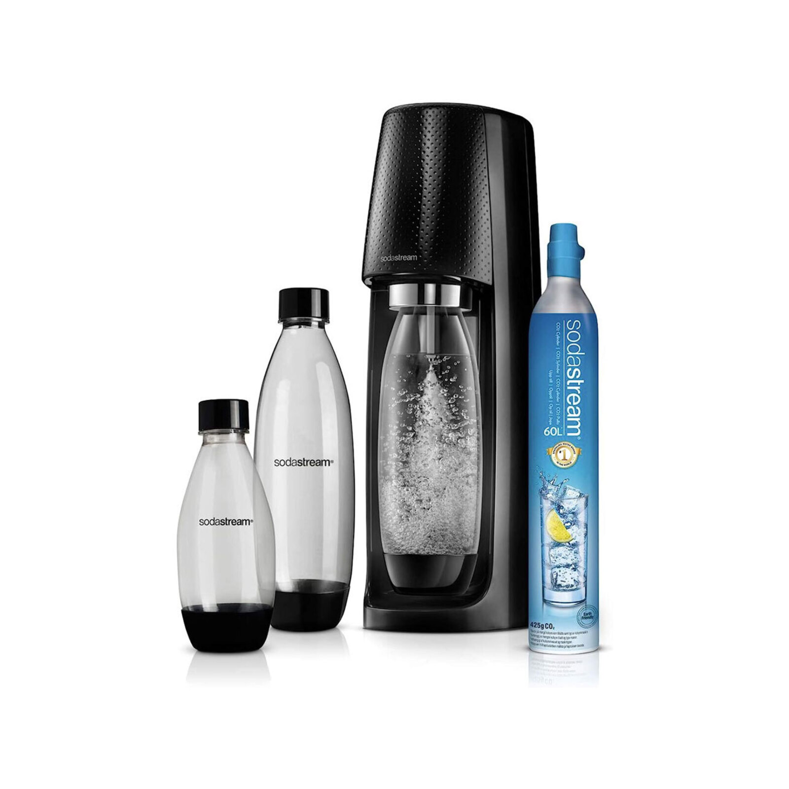 SodaStream Spirit Mega Pack 60L Sparkling Water/Soda Maker Black