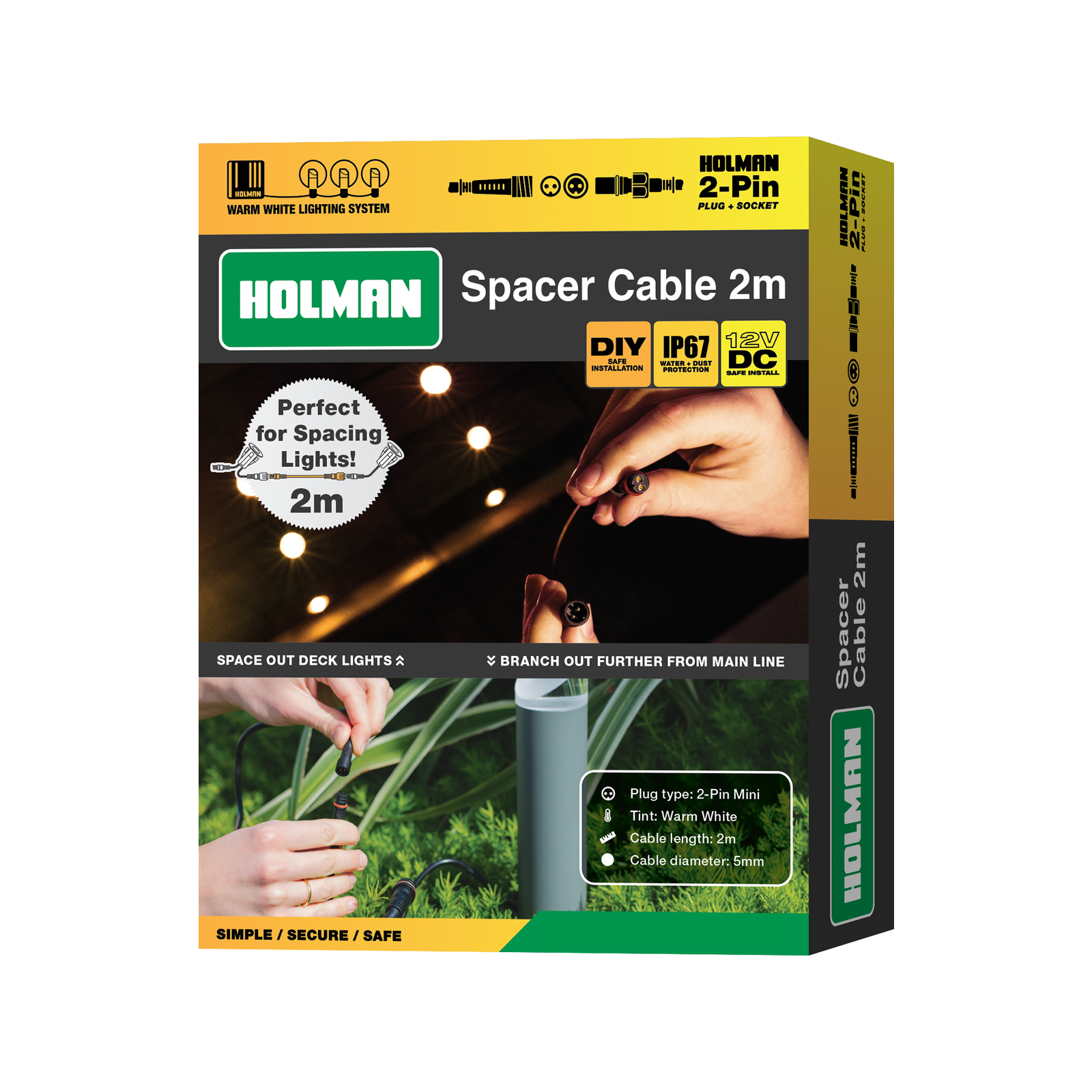 Holman 2M Warm White Garden Light Spacer Cable Bunnings New Zealand