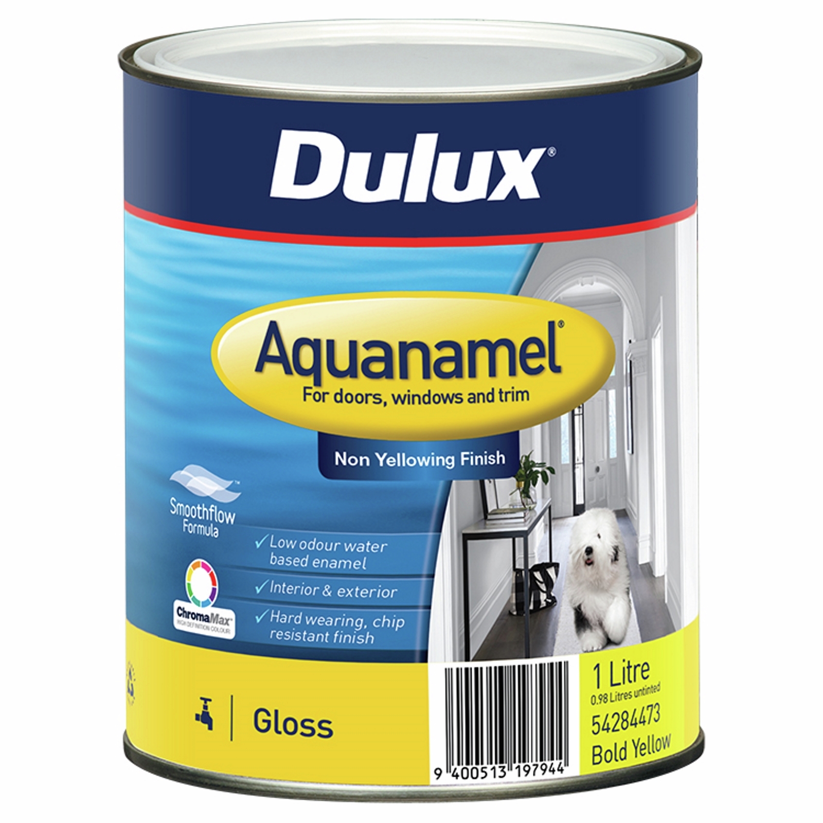Dulux 1L Enamel Paint Aquanamel Gloss Bold Yellow Bunnings Australia
