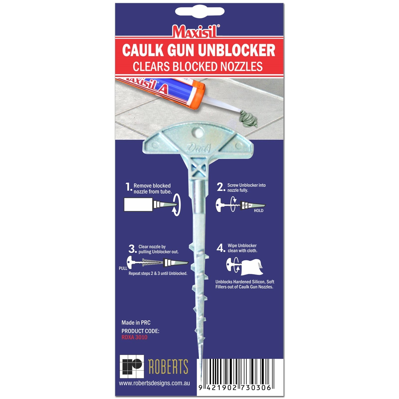 Roberts Designs Floor Caulk and Silicone Caulk Gun Unblocker Bunnings