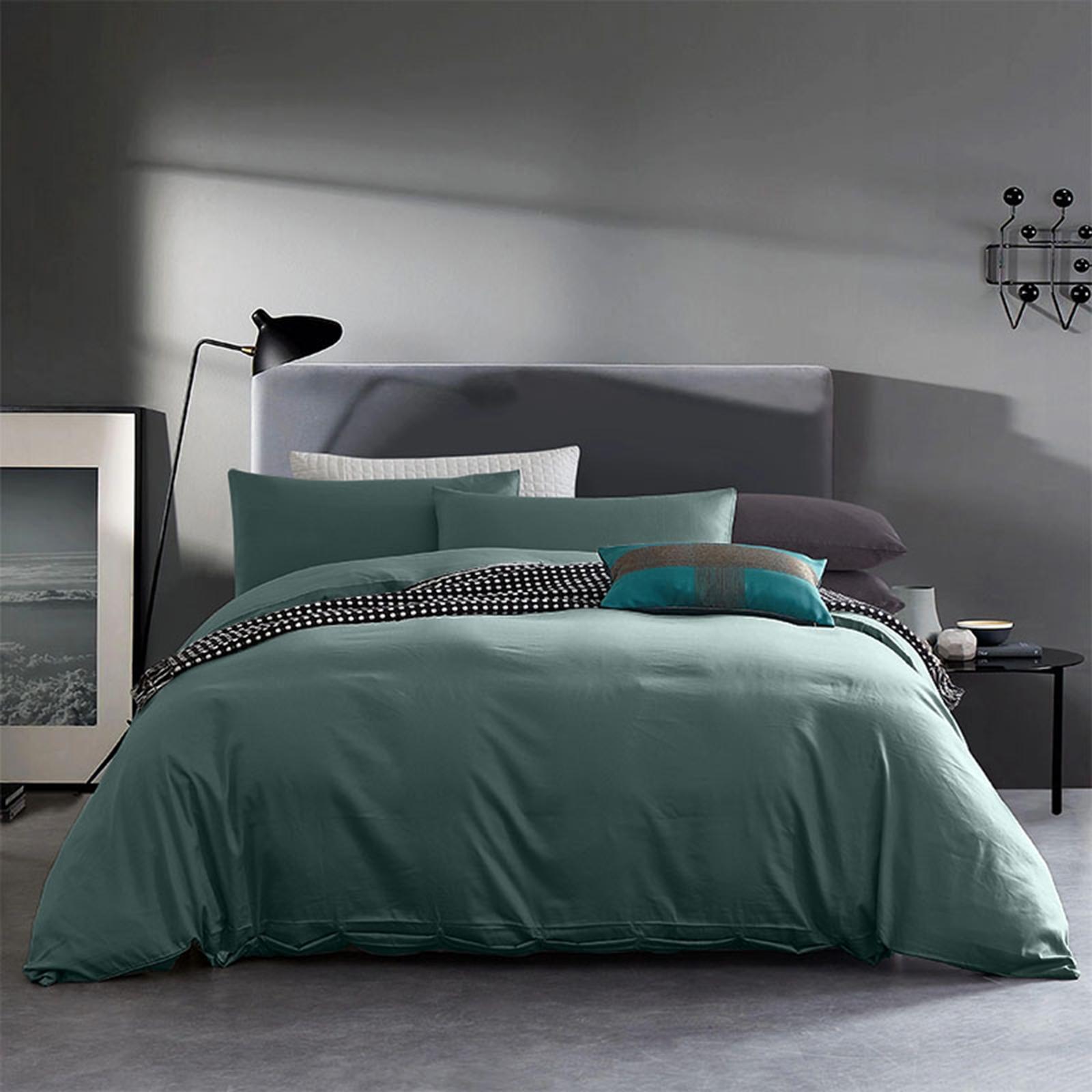 CottonMore 100 Cotton 650tc Soft Sateen Fabric Dark Green Quilt Cover