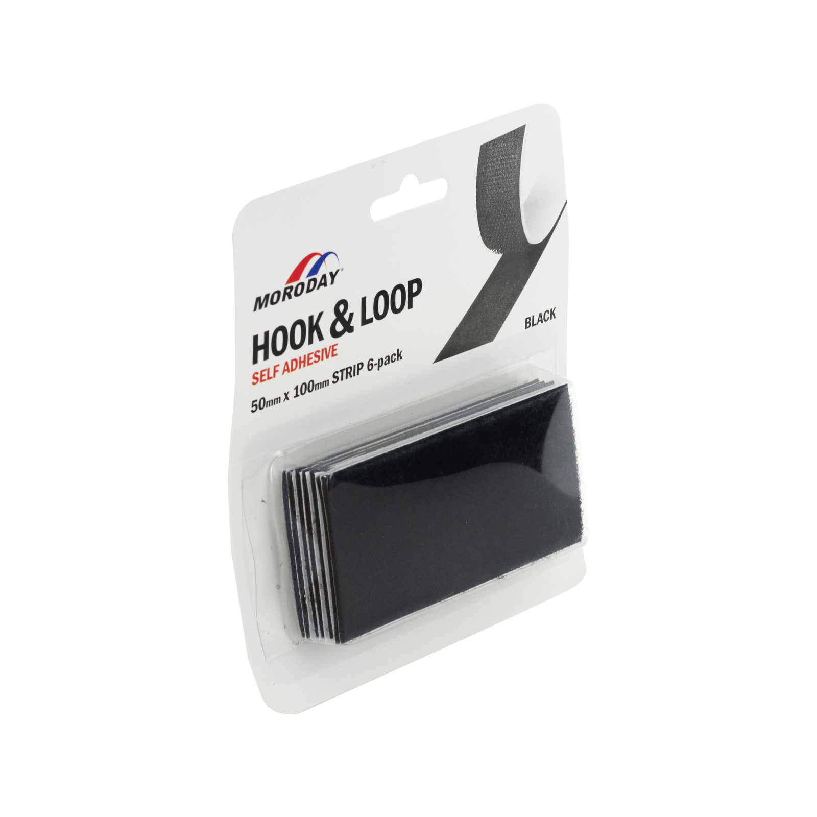 Moroday 50 x 100mm Black Hook And Loop Self Adhesive Strip 6 Pack Bunnings Australia