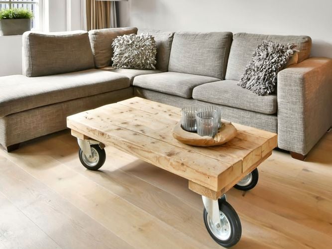 Castor wheels on a table to make it movable around the area
