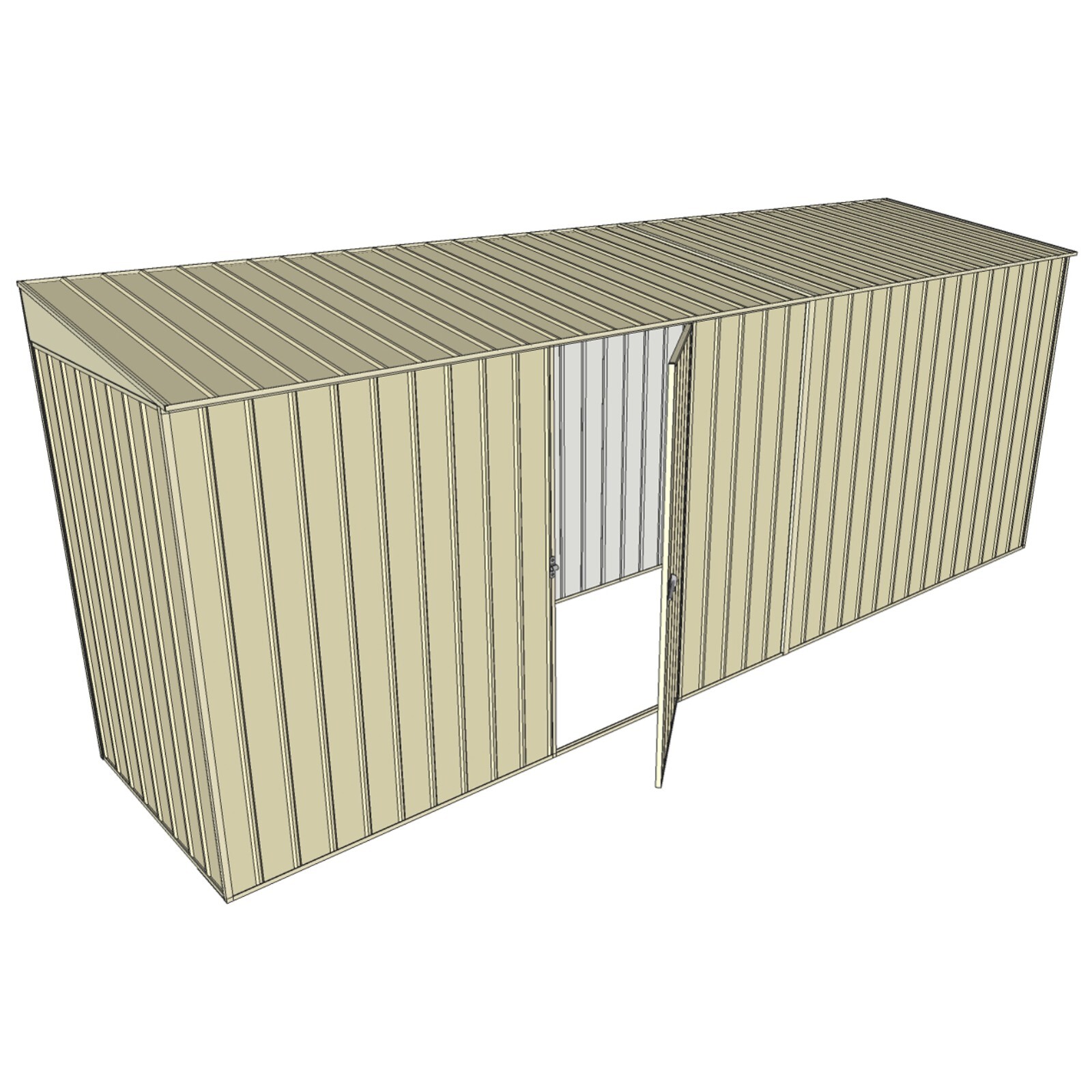 Build-A-Shed 1.2 x 5.2 x 2.0m Skillion Single Hinged Side Door Shed ...