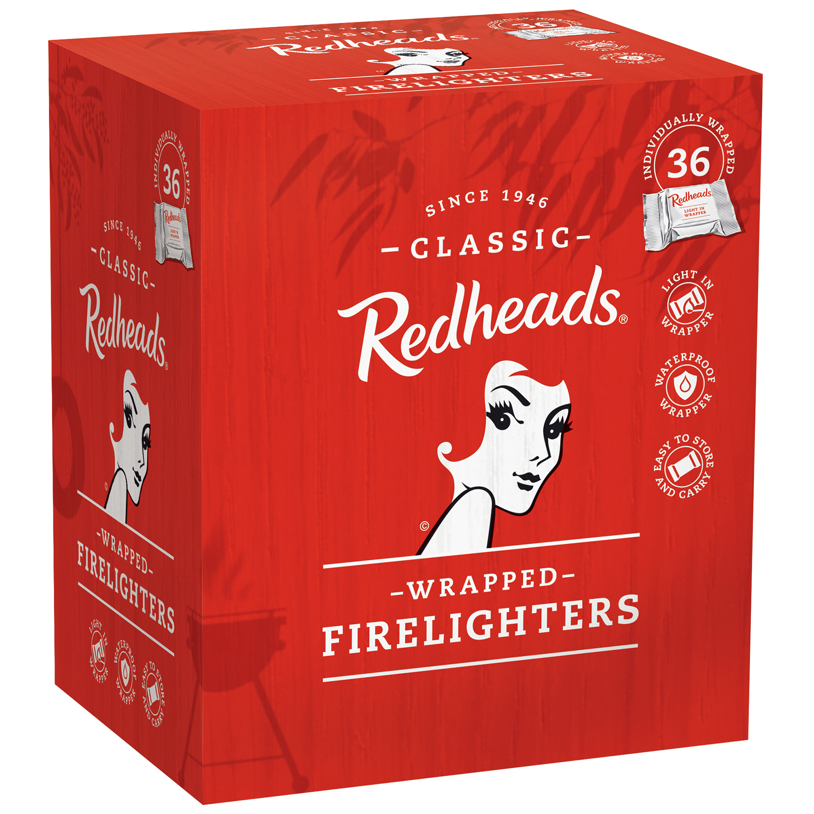 Redheads Classic Wrapped Firelighter 36 Pack Bunnings Australia