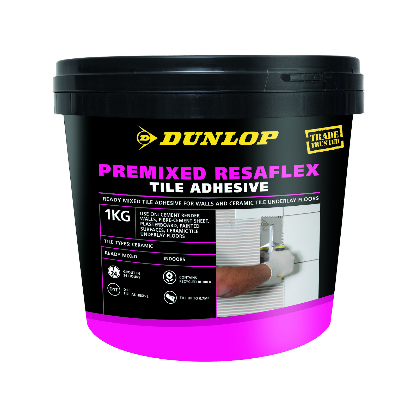 Dunlop 1kg Premixed Resaflex Tile Adhesive Bunnings Australia