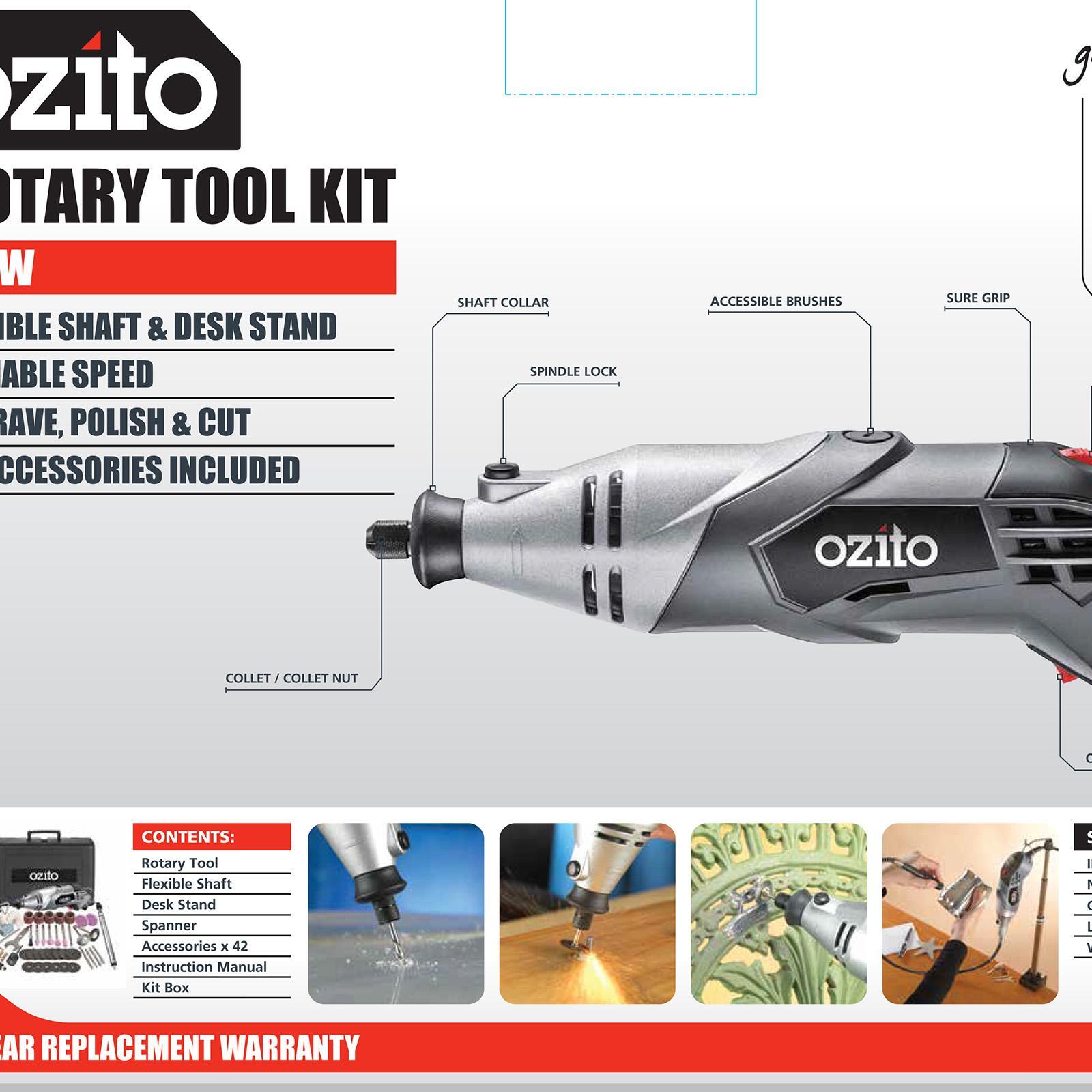 Ozito 42 Piece 170W Rotary Tool Kit Bunnings Australia