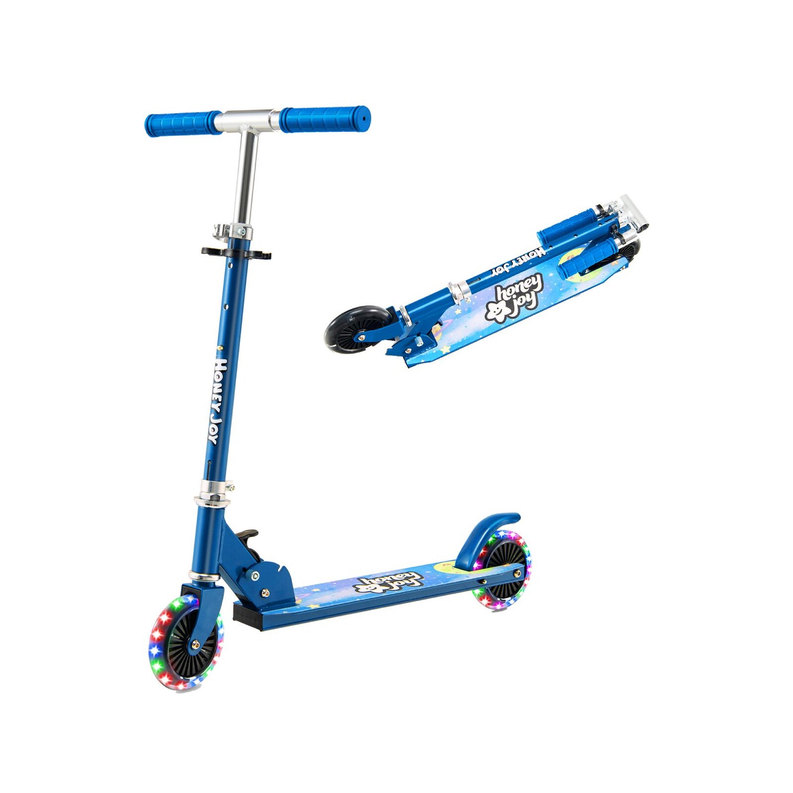 Costway Folding Scooter Adjustable Height 2 Flashing Wheels Bunnings Australia