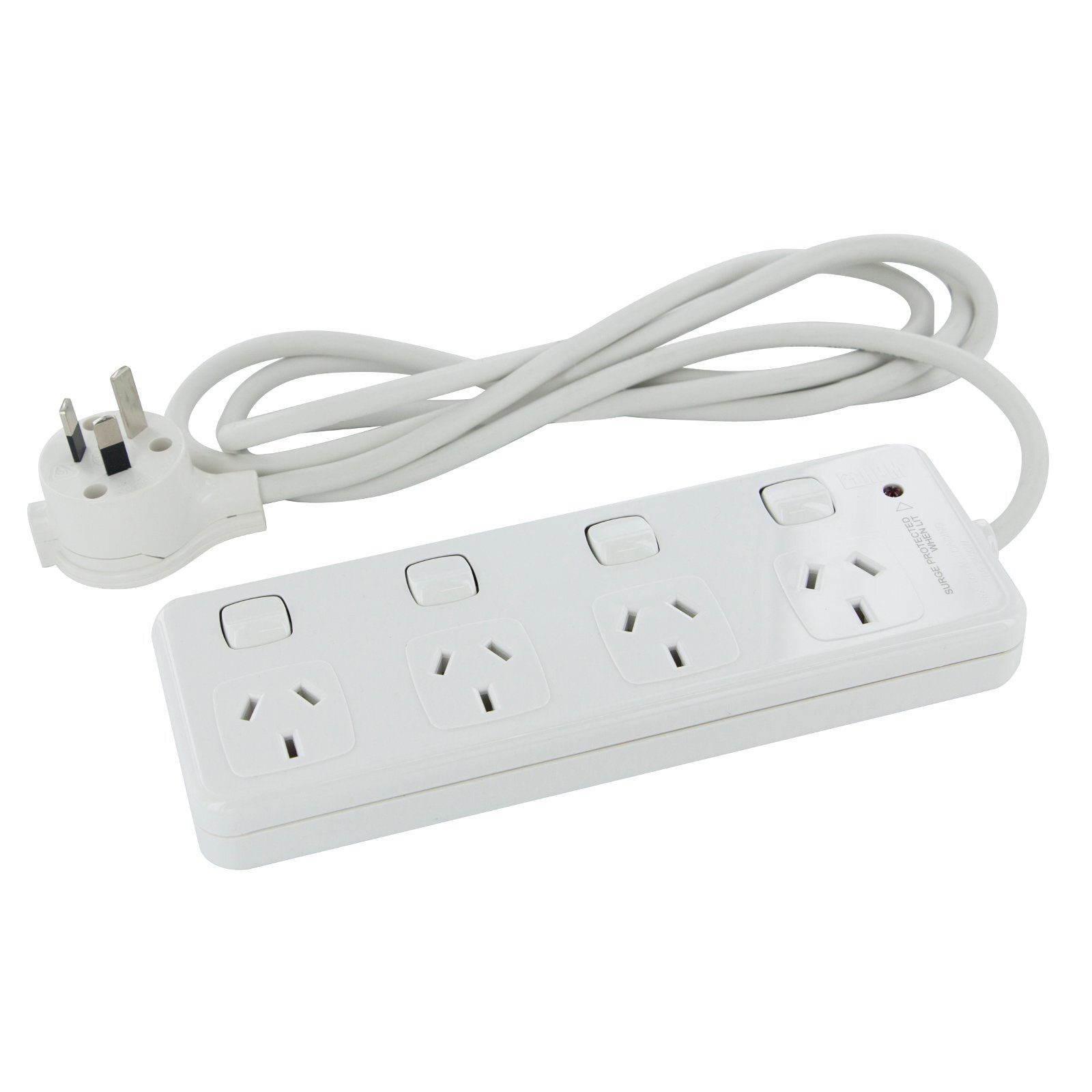 HPM 10 Amp 4 Outlet Surge Protected Powerboard Bunnings Australia