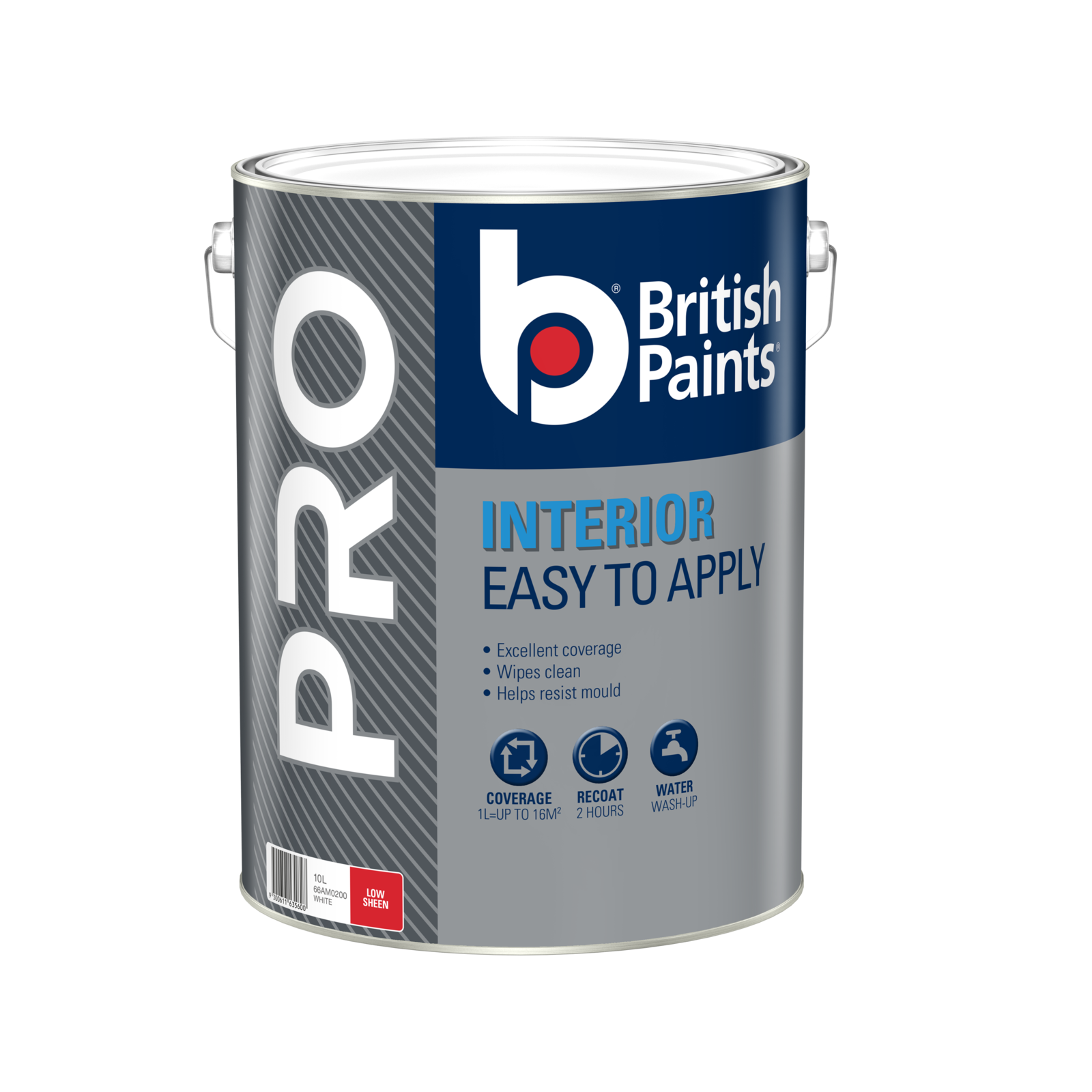 British Paints White Low Sheen Pro Interior Paint 10L Bunnings