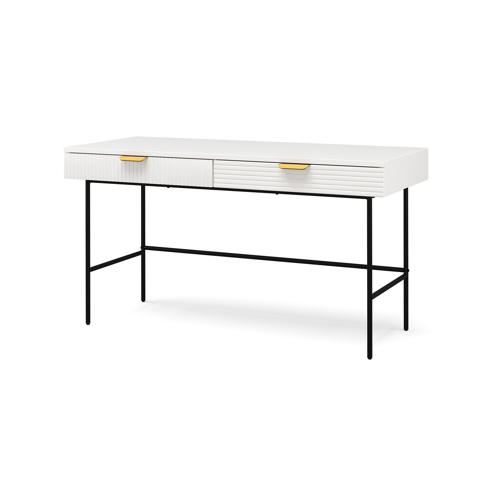 Kina 140cm White & Black Ripple Slatted Desk Bunnings Australia
