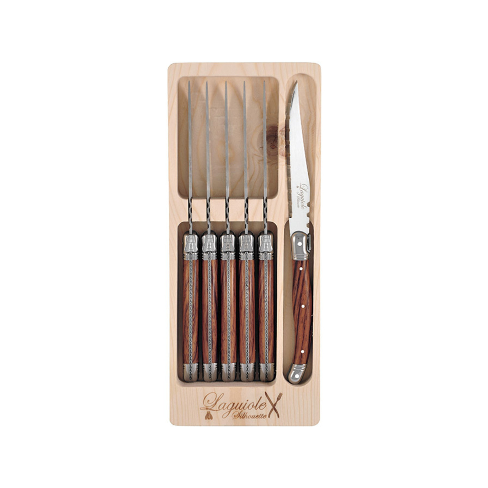 Laguiole 6er Set Tafelmesser In 6 Pastellfarben – Elegante Box Für Küche Oder Geschenk