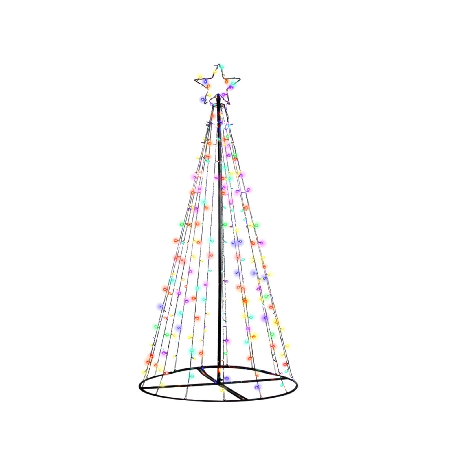 Jingle Jollys Christmas Tree 2.1M 264 LED Solar Power Multi Colour ...